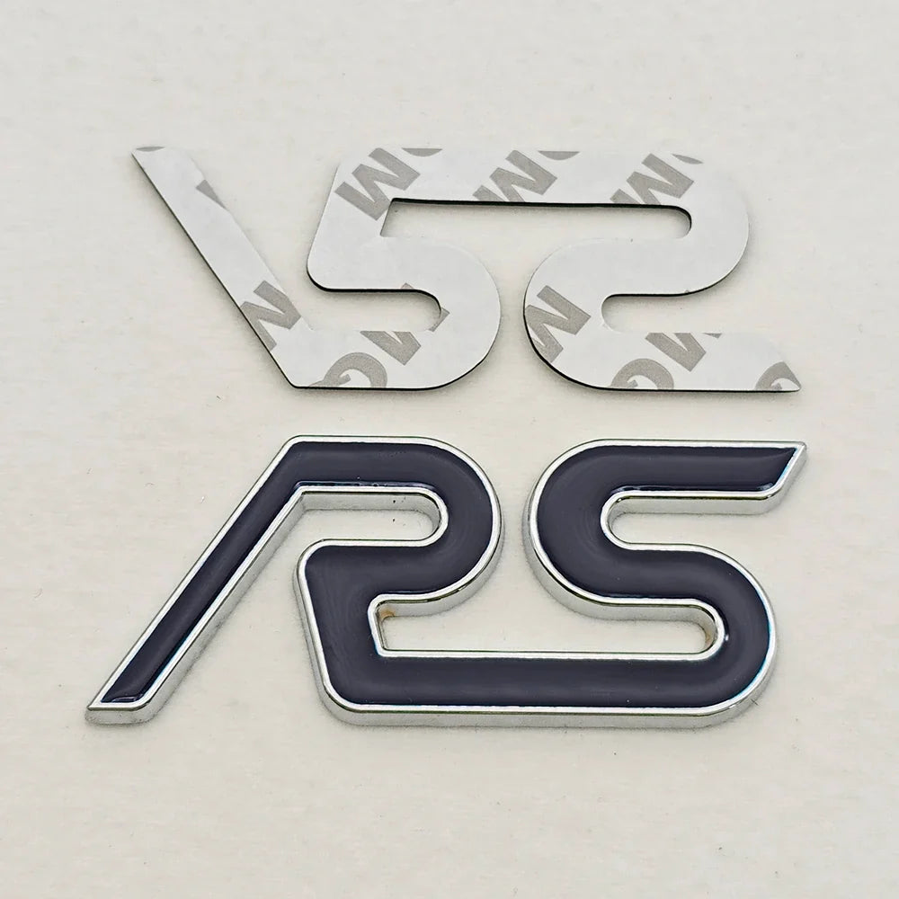 3D Metal RS Logo Badge | Grille, Fender & Trunk Sticker for Ford Fiesta / Focus RS