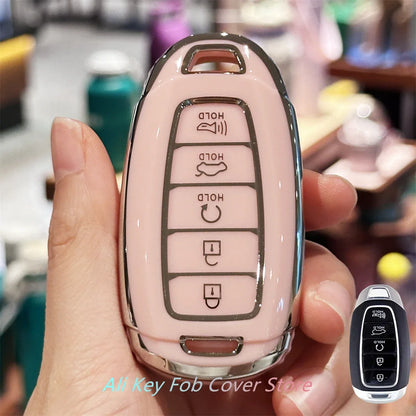 Hyundai Key Fob Cover TPU for Elantra GT Sport Santa Fe Palisade Kona