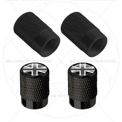 Aluminum Tire Valve Caps Sweden Union Jack Flag 4 Pcs