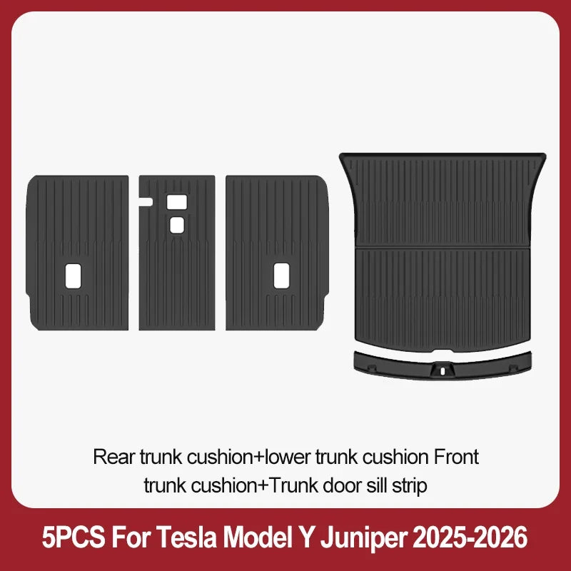 TPE Floor Mats & Luggage Mat for Tesla Model Y Juniper Premium / Performance (2025+) | All-Weather Set