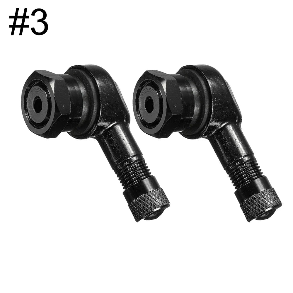 90 Degree CNC Motorcycle Tire Valve Stems | Leak-proof 2-Piece Set for Bikes and Scooters