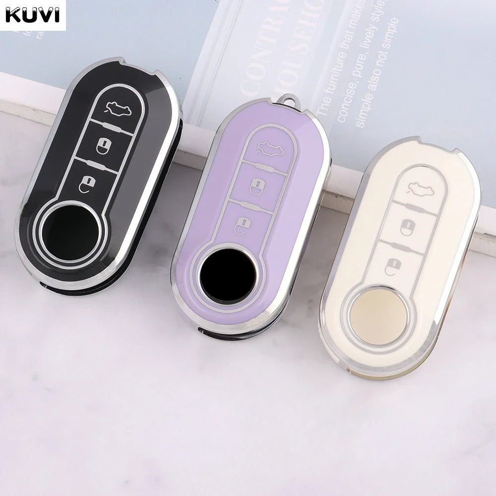 New TPU Car Flip Key Case Cover Shell For FIAT 500 Ducato Punto Panda Lancia Musa For Citroen Jumper Peugeot Boxer Accessories
