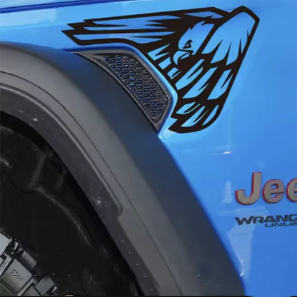 Eagle, Mountain Topo & Honeycomb Fender Vent Decal for Jeep Wrangler JL / Gladiator JT (2018–2023) | Vinyl Graphics