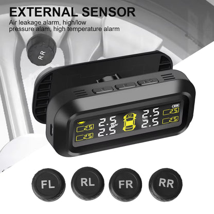 GEN Performance Tire Pressure Monitoring System (TPMS) – Solar Digital Display w/ 4 External Sensors