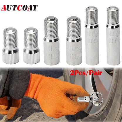 Metal Valve Stem Extenders | Chrome Plated Brass Tire Valve Caps for Cars Trucks Vans