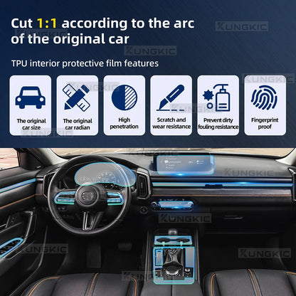 For Mazda CX-50 2023 2024 TPU Center Console Dashboard Protector Film