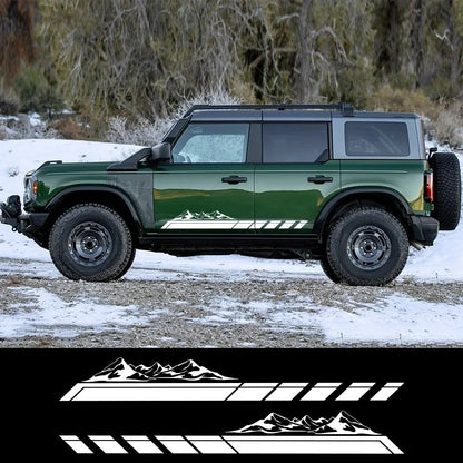 Mountain Peak Off-Road Vinyl Decal for Suzuki Jimny & Ford Bronco | 2-Piece Body Sticker