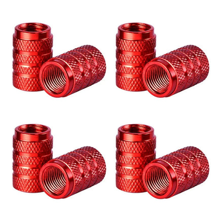 DSYCAR 4Pcs Silver Aluminum Knurling Tire Valve Stem Caps | US Schrader Compatible
