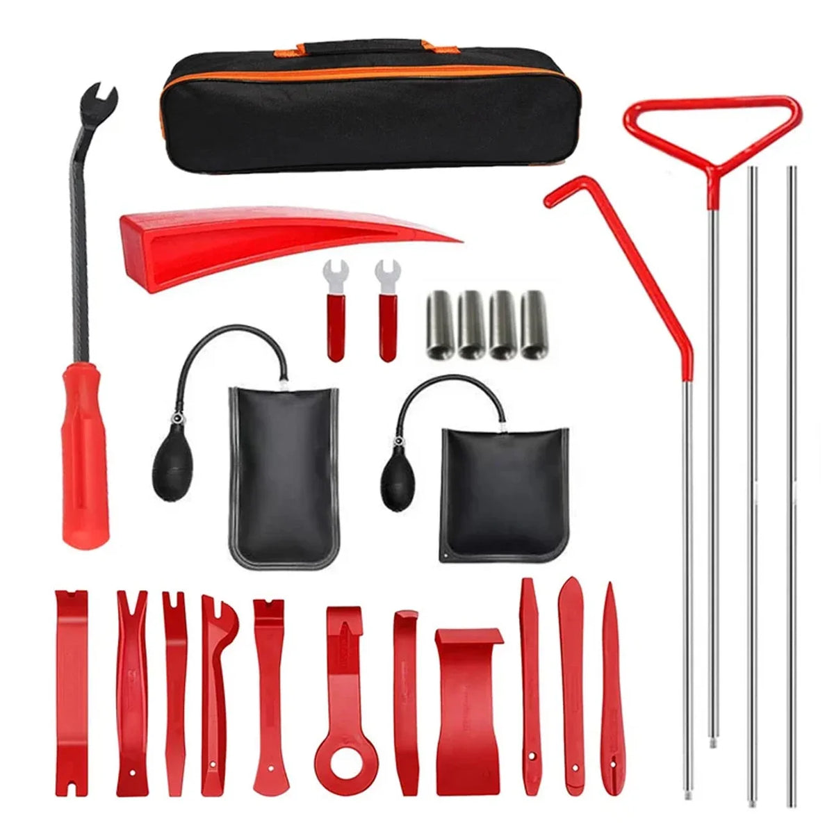 Car Door Tool Kit with Air Wedge Pump and Long Reach Grabber