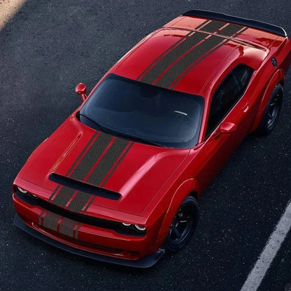 Racing Stripe Hood & Trunk Decal Kit for Dodge Challenger SXT / R/T / SRT (2011–2024) | Vinyl Body Graphics