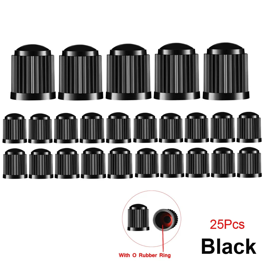 10/25/50/100Pcs Universal Plastic Tire Valve Caps for Cars, Trucks, Motorcycles, and Bicycles