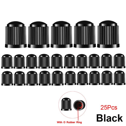 10/25/50/100Pcs Universal Plastic Tire Valve Caps for Cars, Trucks, Motorcycles, and Bicycles