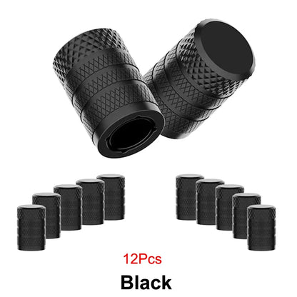 Aluminum Tire Valve Caps 4/8/12 Pack | Corrosion Resistant Universal Stem Covers