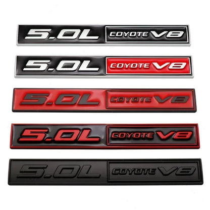 3D Metal 5.0 COYOTE V8 Trunk & Fender Emblem | Ford Mustang Badge Accessory