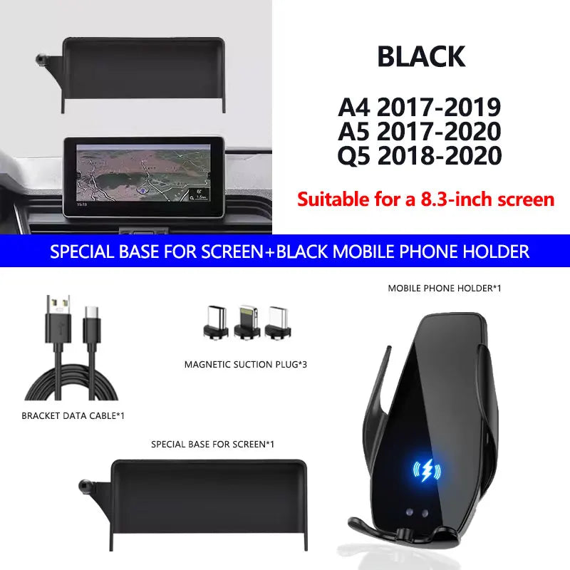 Phone Holder for Audi A4 B9 A5 Q5 with Wireless Charging