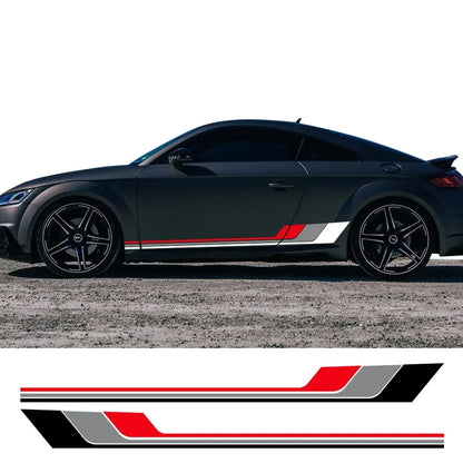 Tricolor Door Side Skirt Trim Decal for Audi TT (8N MK1, 8J MK2, 8S MK3) | 2-Piece Vinyl Coupe Graphic