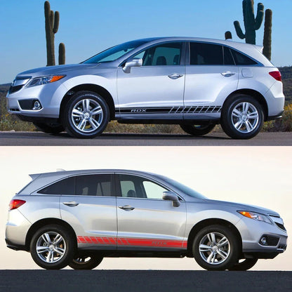 Long Door Side Skirt Stripe Decal for Acura RDX / MDX / TLX / ILX | Sport Vinyl 2-Piece Kit