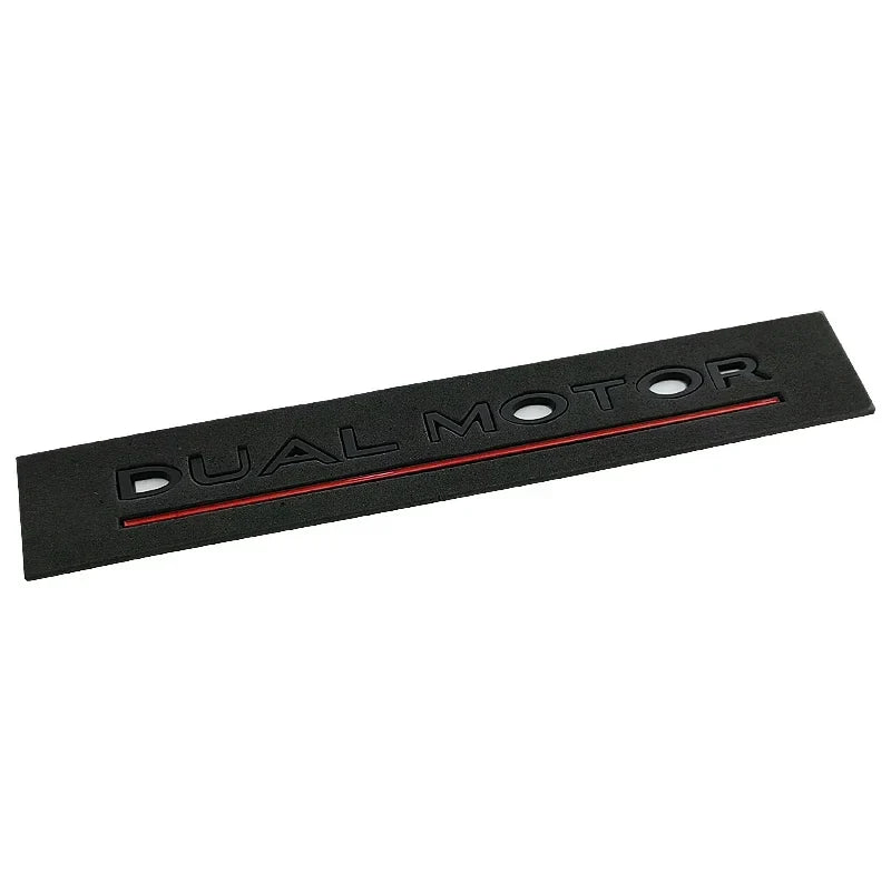 3D ABS DUAL MOTOR Chrome Red Line Emblem Badge for Tesla | Trunk & Body Styling Sticker