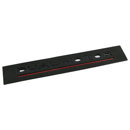 3D ABS DUAL MOTOR Chrome Red Line Emblem Badge for Tesla | Trunk & Body Styling Sticker