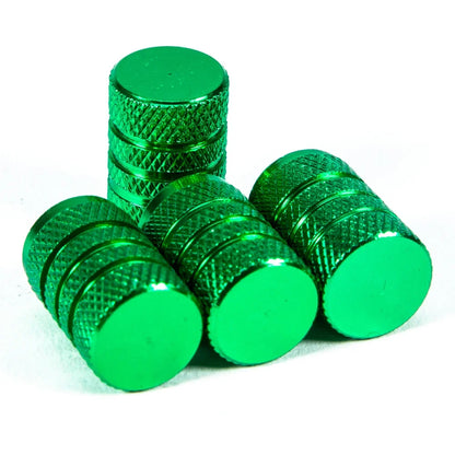 DSYCAR 4Pcs Silver Aluminum Knurling Tire Valve Stem Caps | US Schrader Compatible