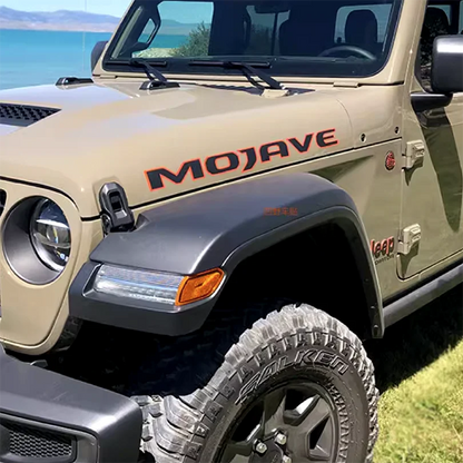 Reflective Matte Mojave Hood Graphic for Jeep Wrangler JL/JK & Gladiator JT (2018–2023) | Outlined Blackout Vinyl