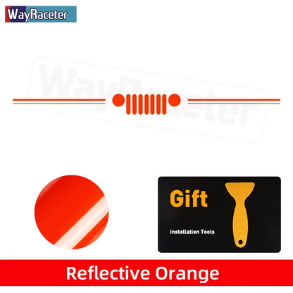 Jeep Wrangler & Gladiator Reflective Grill & Windshield Decal – Vinyl Window Graphic | JK JL, Gladiator, Renegade