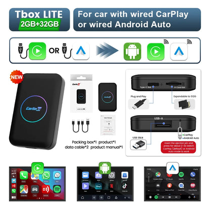 Wireless CarPlay & Android Auto Adapter with Netflix & YouTube