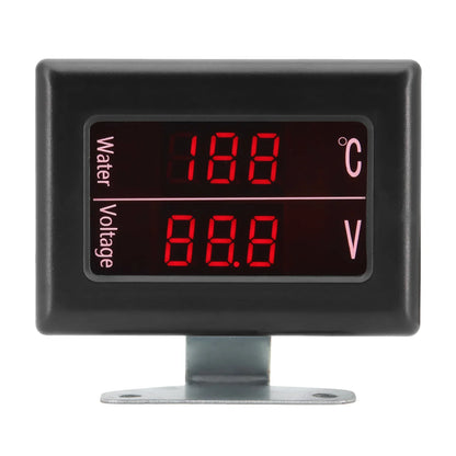 12V 24V Universal Digital Water Temperature Gauge Voltage Voltmeter Gauge for Car + Water Temperature Sensor Head Plug 10MM