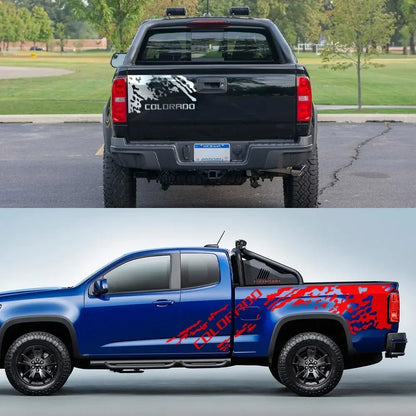 Splash Grunge Body Side Decal for Chevrolet Colorado Z71 | 3-Piece Matte Vinyl Kit