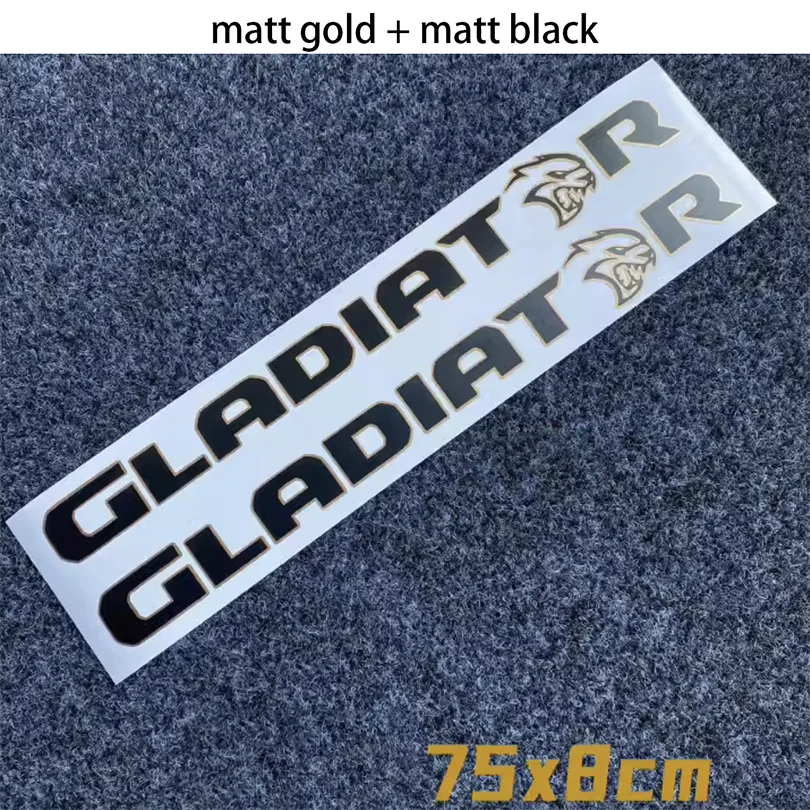 Reflective Matte Hood, Fender & Bedside Letter Decal for Jeep Gladiator JT | Outlined Vinyl Wrap Pair