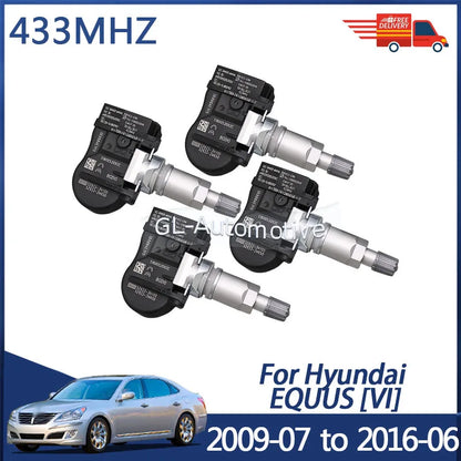 4PCS 433MHz TPMS Sensor Tire Pressure Monitoring Sensor for Hyundai Equus 2009-2016 | Direct Fit Replacements