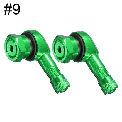 90 Degree CNC Motorcycle Tire Valve Stems | Leak-proof 2-Piece Set for Bikes and Scooters
