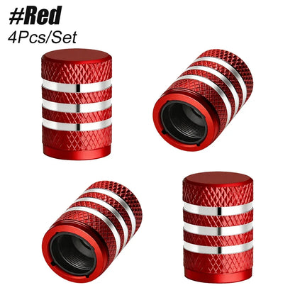4PCS Metal Tire Valve Stem Caps with Plastic Liner | Leak-Proof, Corrosion Resistant