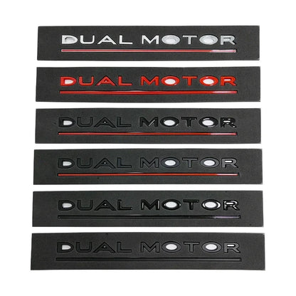 3D ABS DUAL MOTOR Chrome Red Line Emblem Badge for Tesla | Trunk & Body Styling Sticker