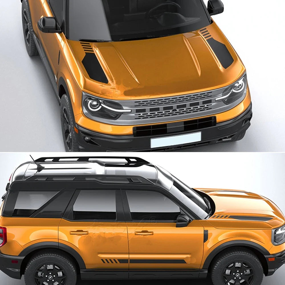 Hood Scoop Racing Stripe Decal for Ford Bronco Sport (2021+) | Vinyl Bonnet Body Graphic