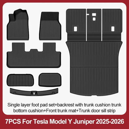 TPE Floor Mats & Luggage Mat for Tesla Model Y Juniper Premium / Performance (2025+) | All-Weather Set