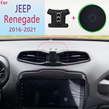Magnetic Car Phone Holder for JEEP Renegade 2016-2021 with 15W Wireless Charging