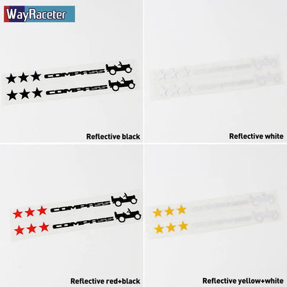 Jeep Compass Willy Edition Star Decal Kit – Reflective Vinyl | Hood, Trunk & Door Pillar (2 Pcs)