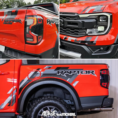 Body & Rear Trunk Exterior Decal for Ford Ranger Raptor (2024) | Custom Sports Vinyl Film