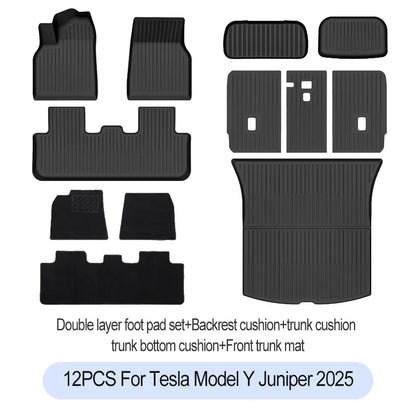 TPE Floor Mats & Luggage Mat for Tesla Model Y Juniper Premium / Performance (2025+) | All-Weather Set