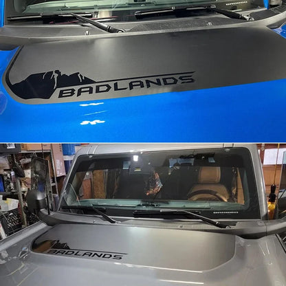 Retro Matte Topo Map & Compass Hood Decal | Off-Road Mountain Blackout Vinyl Wrap Sticker