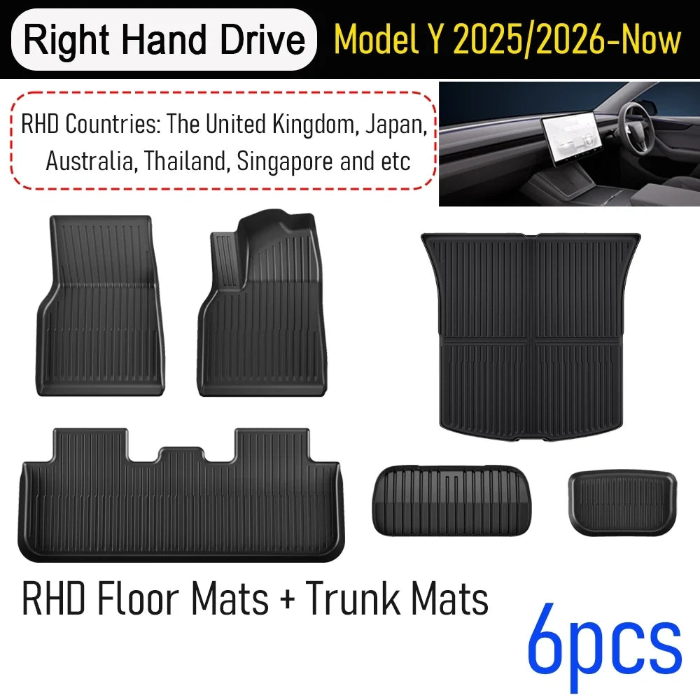 for Tesla Model Y Juniper 2025 2026 Car Floor Mats Cargo Liner Trunk Mats Backrest Kick Pads Protection Car Interior Accessories