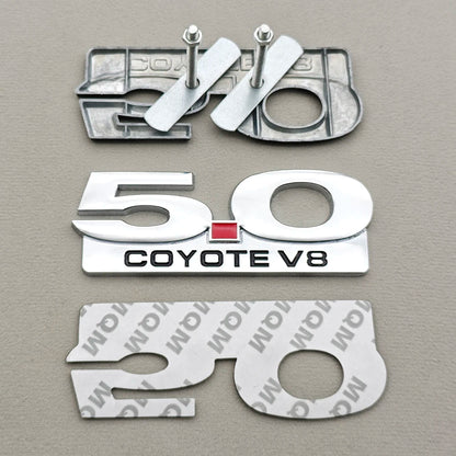 3D Metal 5.0 COYOTE V8 Badge | Grille, Trunk & Fender Emblem for Ford Mustang