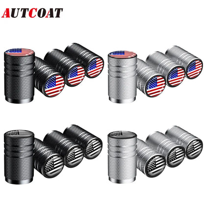 American Flag Tire Valve Caps | Aluminum Dustproof Stem Caps for Cars Trucks Motorcycles