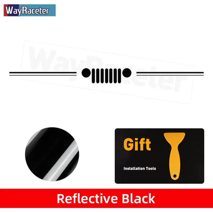Jeep Wrangler & Gladiator Reflective Grill & Windshield Decal – Vinyl Window Graphic | JK JL, Gladiator, Renegade