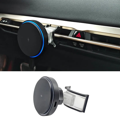 For BMW iX 2023-2025 Vent Magnetic Wireless Charger Phone Holder With LED