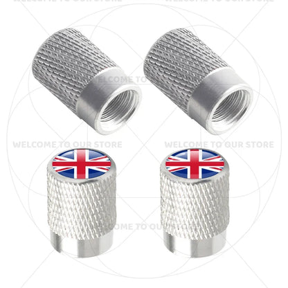Aluminum Tire Valve Caps Sweden Union Jack Flag 4 Pcs