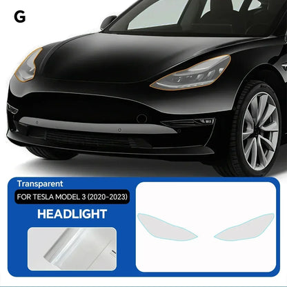 Precut PPF for Tesla Model 3 (2020–2023) | TPU Headlight, Mirror, Door Handle & Tail Light Film