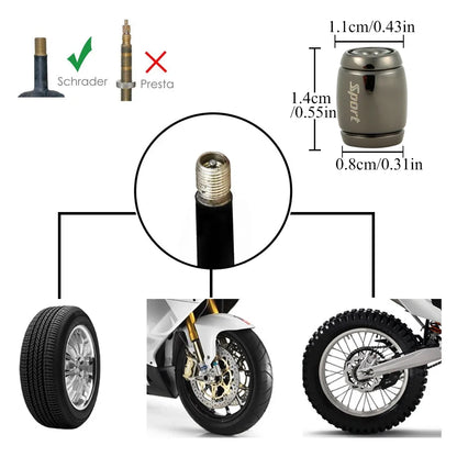 Anti Theft Tire Valve Caps with Rubber Seal | Universal Stem Covers for Car SUV Bike Truck Motorcycle