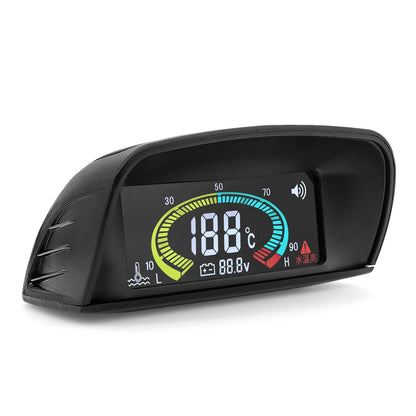 HD Universal Water Temperature Voltmeter Gauge | 2 in 1 Digital Car Gauge with Temp Sensor 10mm
